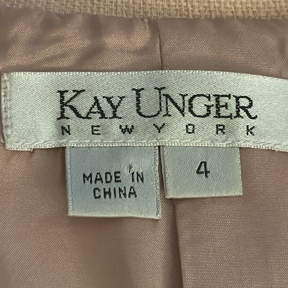 KAY UNGER Soft Pink Blazer Jacket Silk Cotton Size 4 Business Casual Work Party - Picture 5 of 7